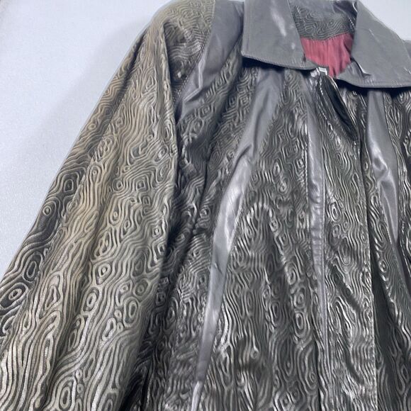 Vintage Gino Di Giorgio by Comint Womens Large Leather Bomber Jacket 80s 90s Zip - Picture 13 of 16